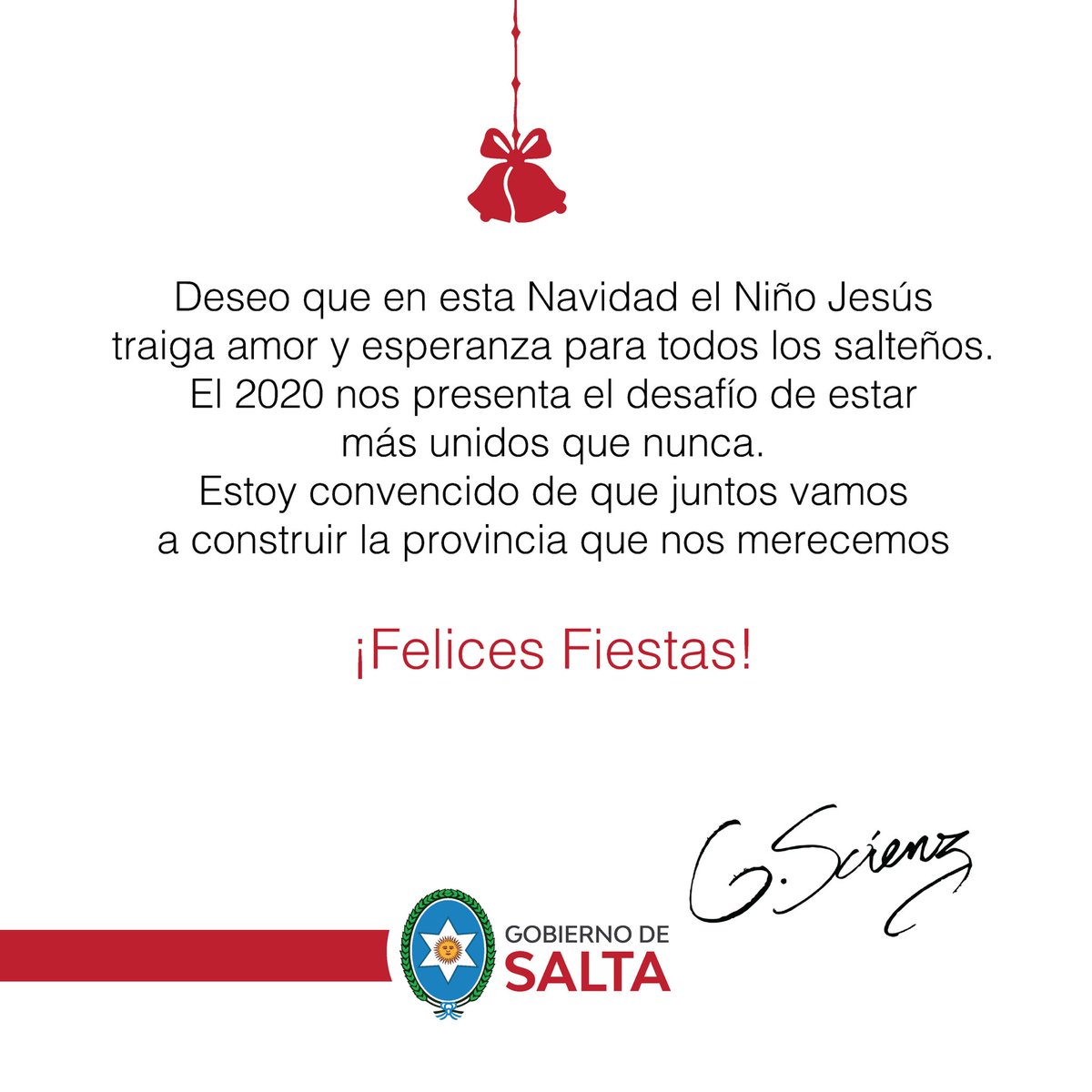 Amor, paz y esperanza para vos y tu familia ¡Felices Fiestas! 🎄♥️