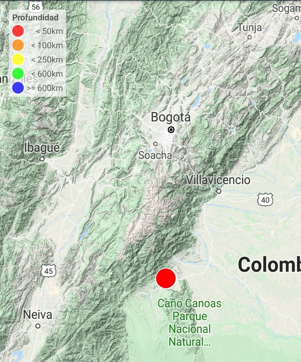 Earthquake magnitude 5.8 se registró a 12 km al WSW de Lejanías departamento de Meta  tubo una profundidad de 10 km   Inf confirmada  se han producido replicas de menor magnitud