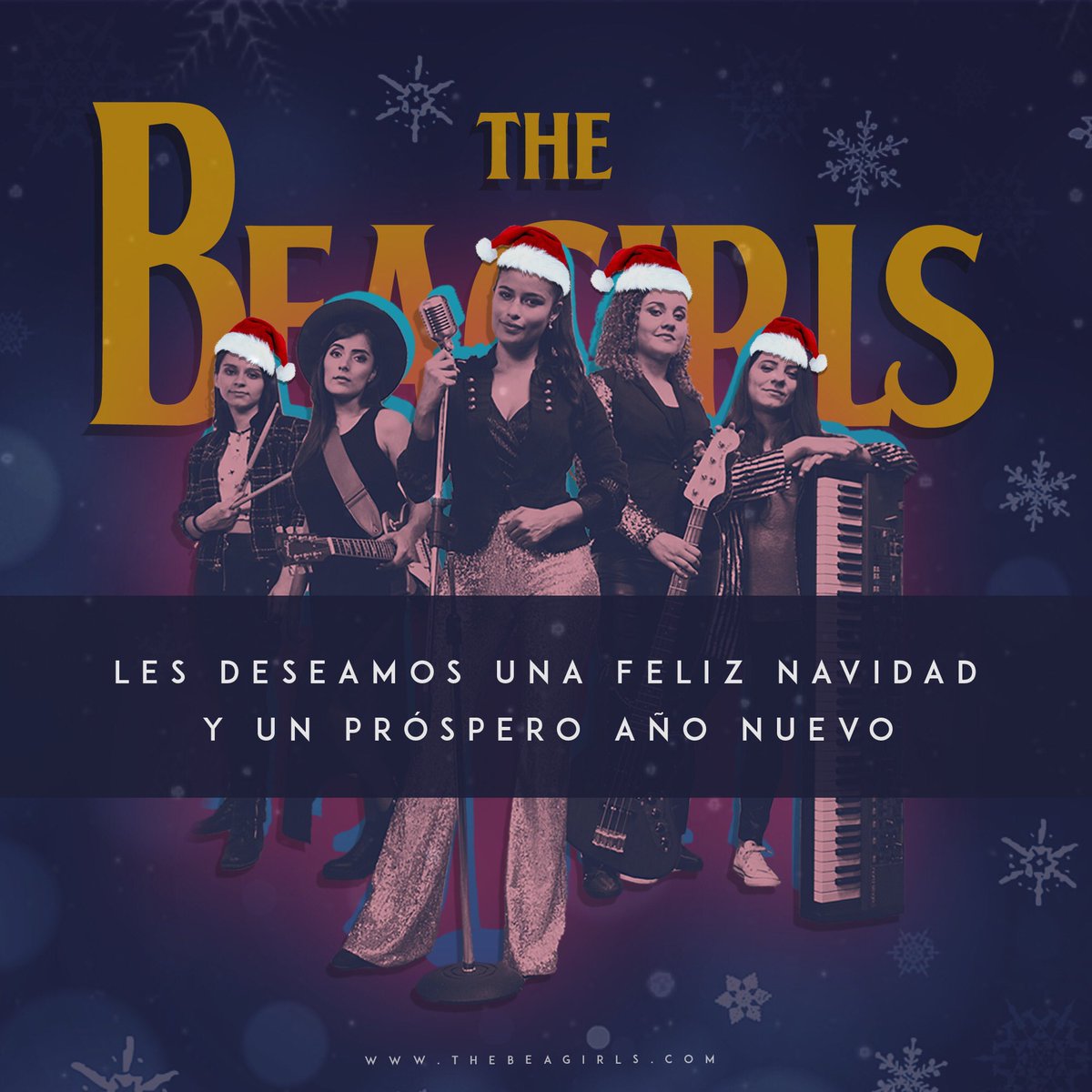 TBeagirls's tweet photo. De parte de nuestra familia The BeaGirls, queremos desearles Feliz navidad y próspero año nuevo, no sin antes agradecerles por permitirnos entrar en su vidas y poder disfrutar del hermoso legado de The Beatles junto a ustedes. 

¡Nos vemos muy pronto! ❄️ https://t.co/BusMeZc12z
