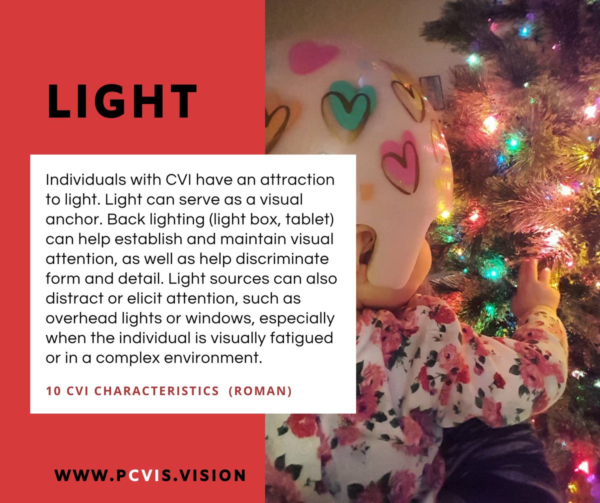 PCVIS_vision's tweet photo. The 10 Days of #CVI
#PCVIS #10characteristics #vision
https://t.co/UBPmSGBNII https://t.co/9JEqvSrs35