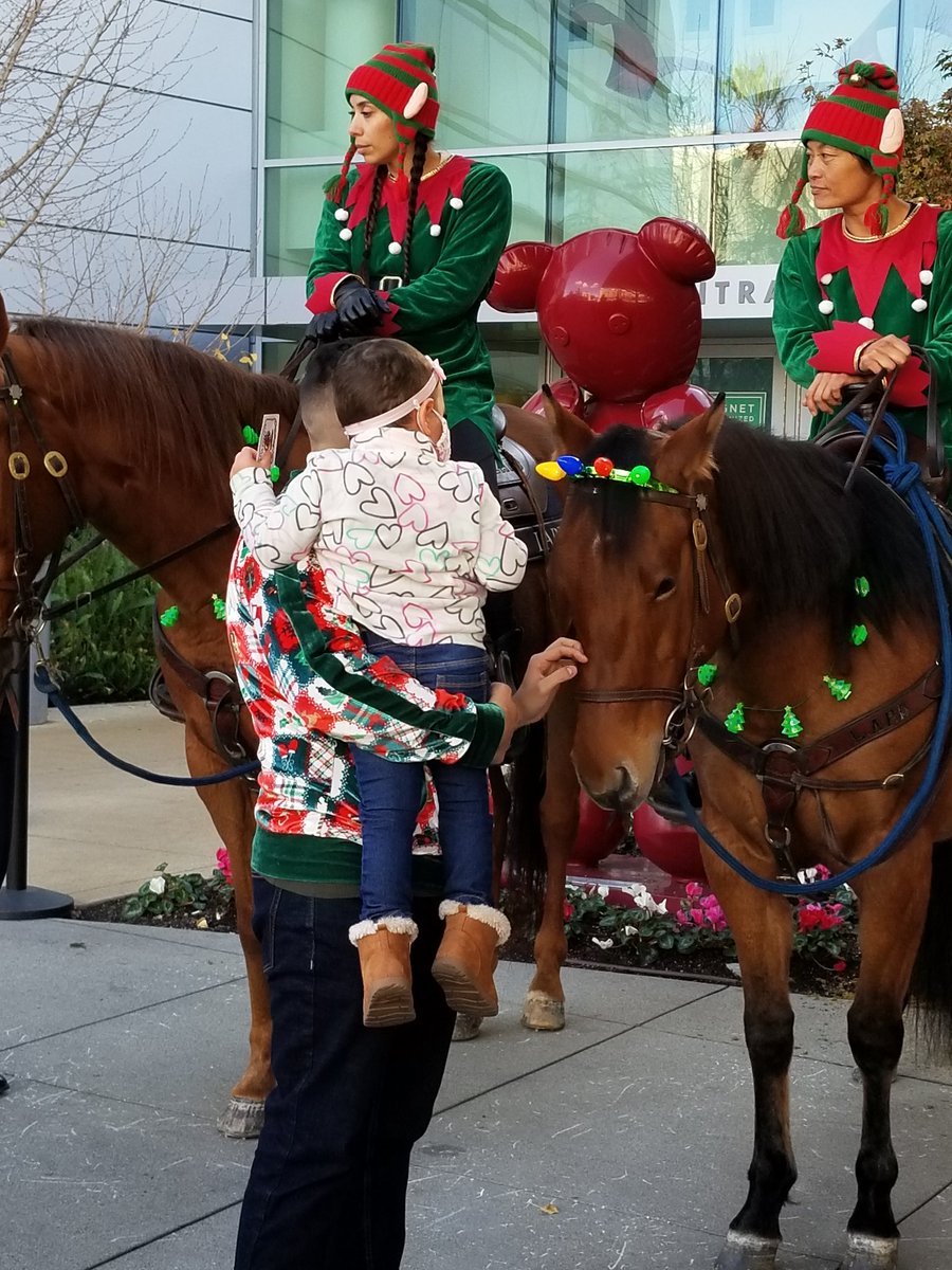 Mounted Platoon joined Santa and his elves this morning Christmas eve to give smiles and gifts to our  community's children at LA Children's Hospital.