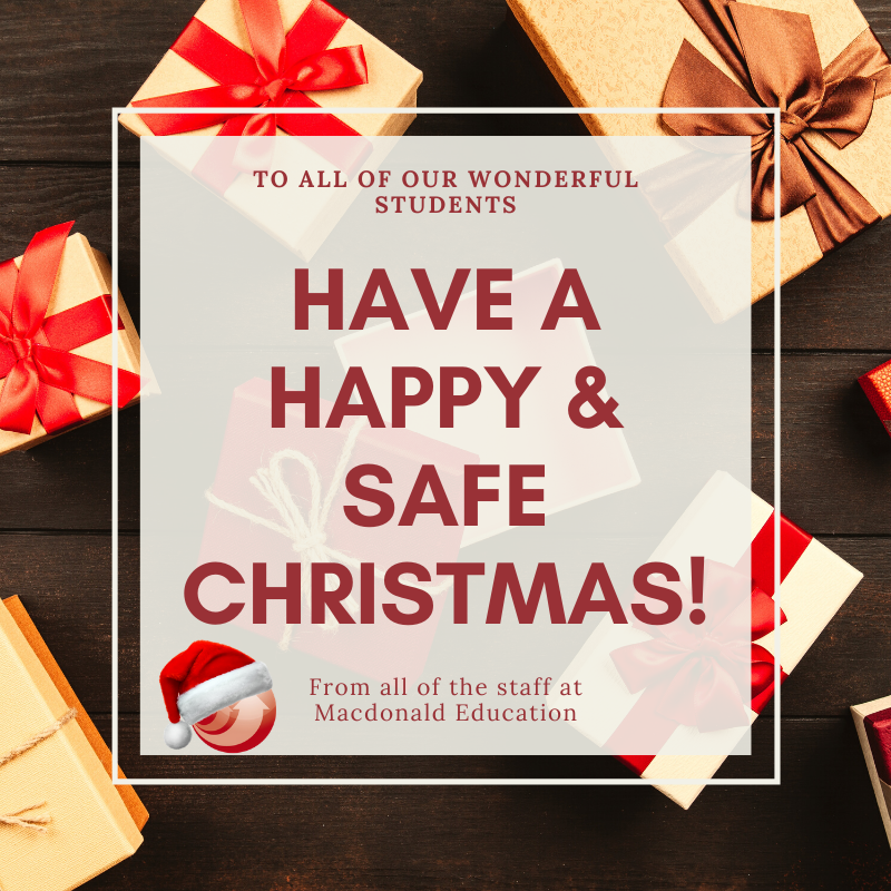 Wishing all of our students a Happy &amp; Safe Christmas!
Enjoy your time with family &amp; loved ones.

#createyourfuture #macdonaldeducation #christmas #NSWrealestatetrainingcollege #training #realestate #education #onlinestudy #study #courses #business #qualification #college  #2020