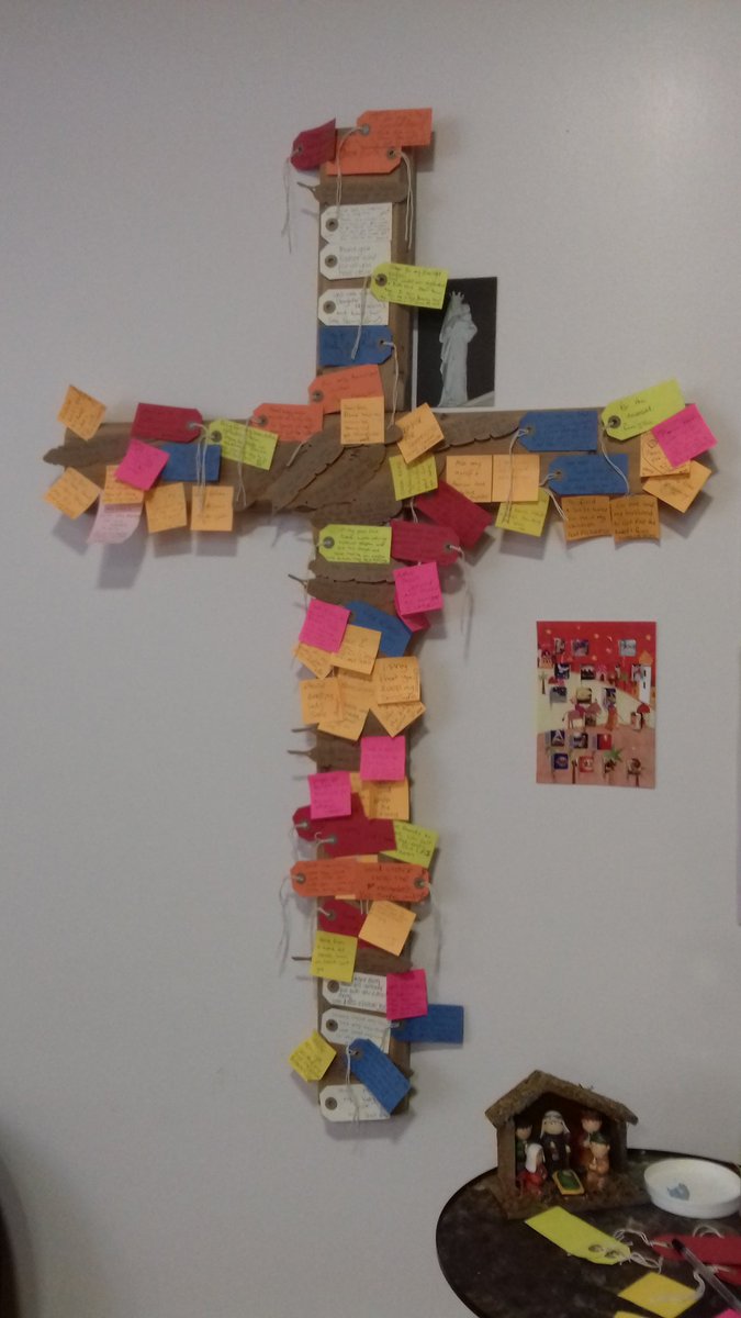 The interactive cross in the LRI chapel looking very colourful