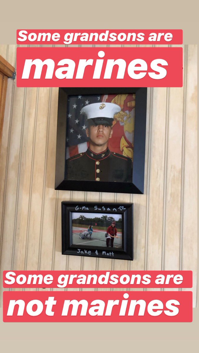 Some grandsons are marines, some grandsons are not marines