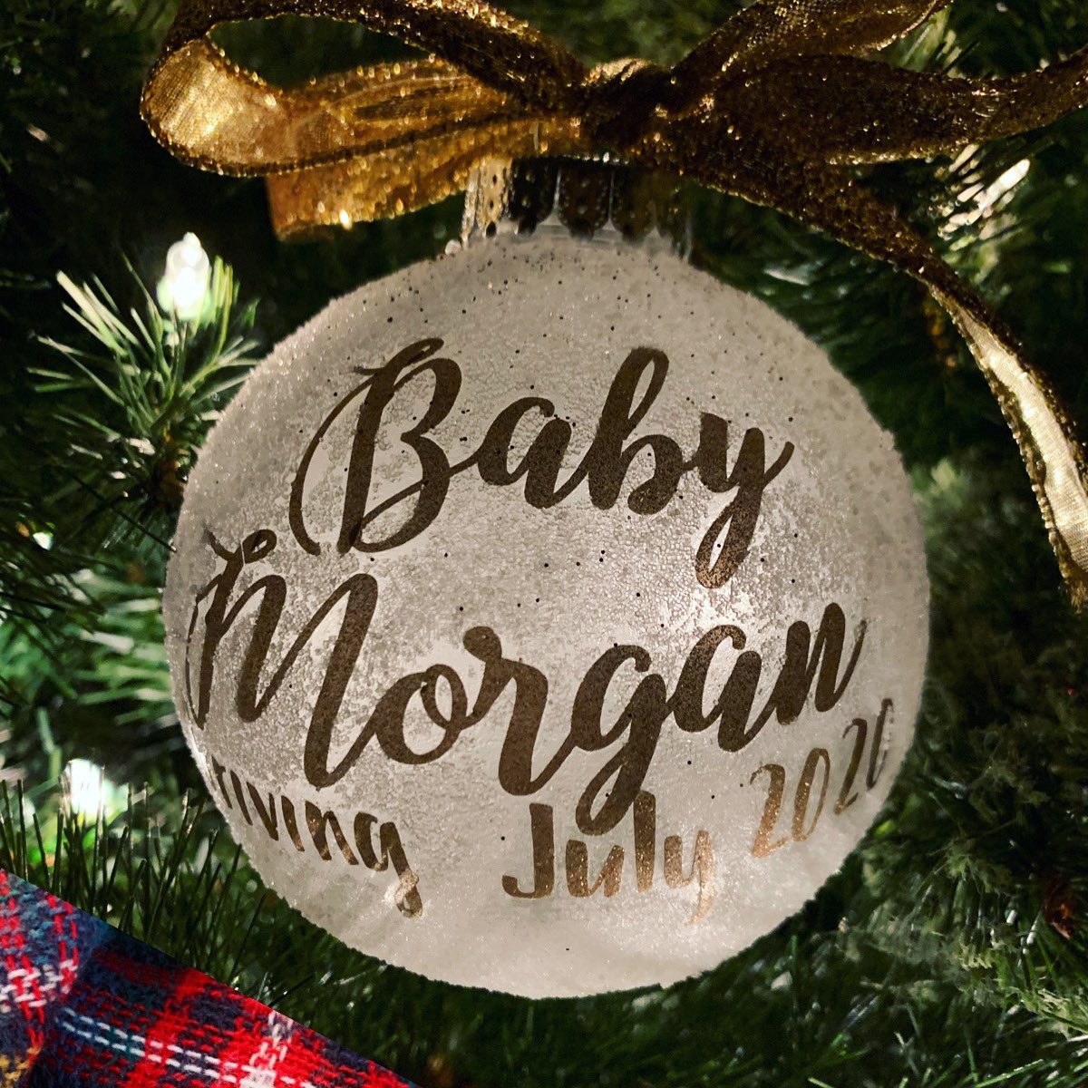 tribe_morgan's tweet photo. O H  B A B Y ! We have a new ornament for our tree + a new member of the family! 
Baby Morgan arriving July 2020! ♥️ Merry Christmas! 
#pregnancyandinfantlossawareness  #stillbirth #miscarriage #rainbowbaby #momlife #raisingarrows #raisingmytribe #thisisus #atribecalledmorgan https://t.co/fnRubBRWlr