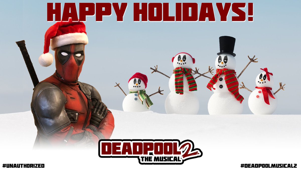 DeadpoolMusical's tweet image. HAPPY HOLIDAYS!! From your favorite red-nosed merc, dear! 💚❤️🤶🎄

#christmas #Hanukkah #Kwanzaa #santa #SantaClaus  #deadpool #marvel #disney #parody #fanfilm #deadpoolmusical #deadpool2 #deadpoolmovie
