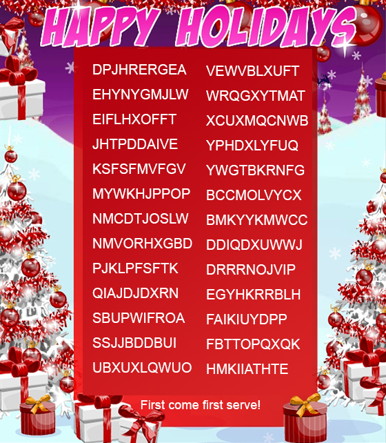 MSP_world's tweet photo. 🎄it is the season of sharing, please use only one code!!🎁  #mspcodes #coderain #oneperuser https://t.co/toVd3pN0OZ