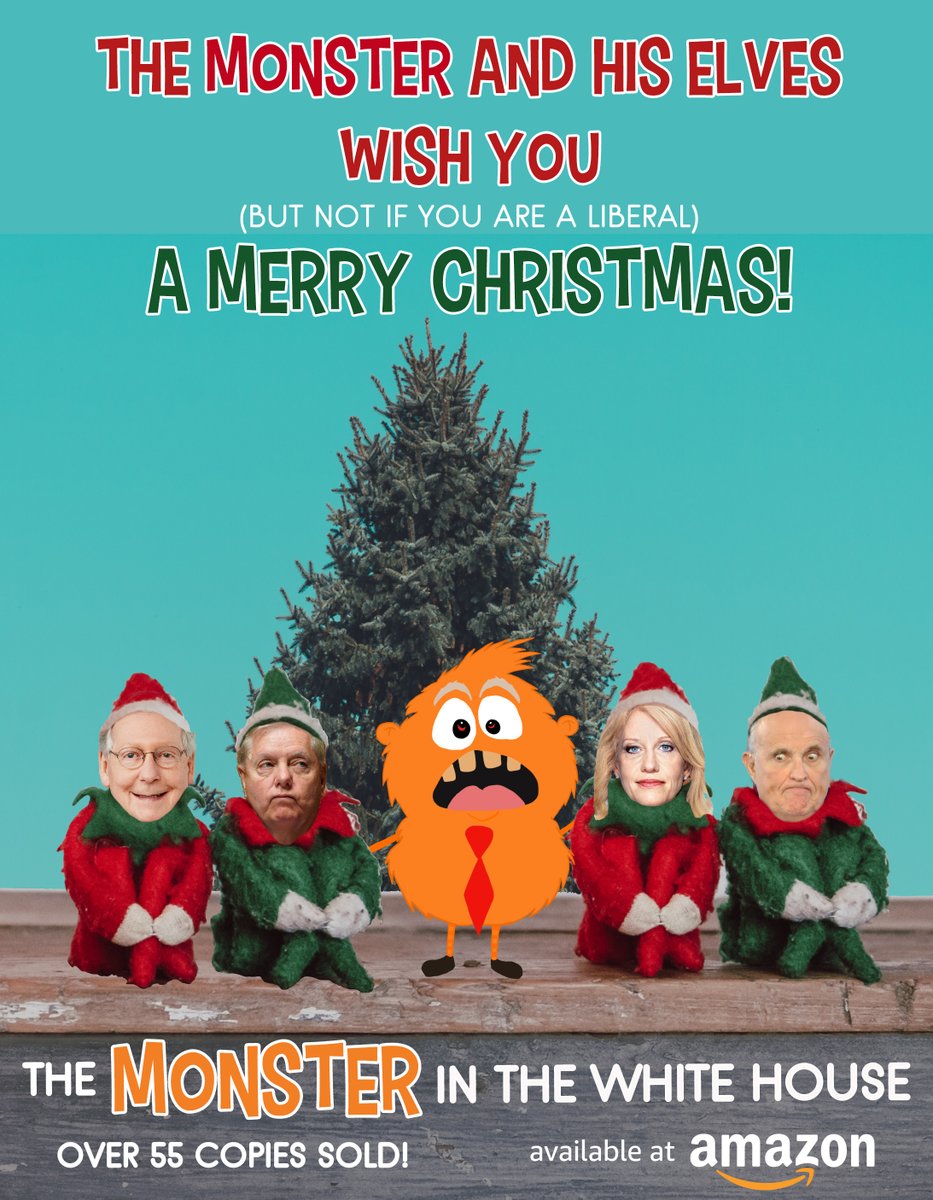 MonsterinWH's tweet photo. Merry Christmas from The Monster in the White House and his elves. #Impeachmas #impeachment #remove2020 #POTUS #lastchristmaswith45? https://t.co/gWQPtjtlRy