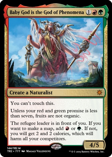RosewattaStone's tweet photo. Bonus: Klothys, God of Destiny (art by @Cathaoir1) #GoogleTranslatesMTG #MTGTHB 

Original: https://t.co/SAZLJb2hdD https://t.co/rR10cgJvxA
