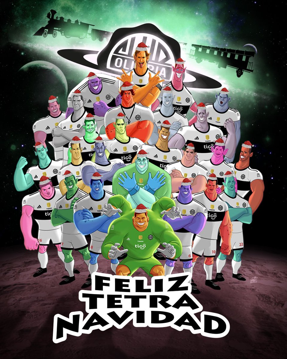 elClubOlimpia's tweet photo. Feliz Navidad #TetraTerrestres. 👽

Que esta sea una noche parecida a muchas del 2019, una noche buena, una noche JUNTOS. 🖤

¡Vamos #Olimpia!

🏆🏆🏆🏆 https://t.co/pSm9xLGZmJ