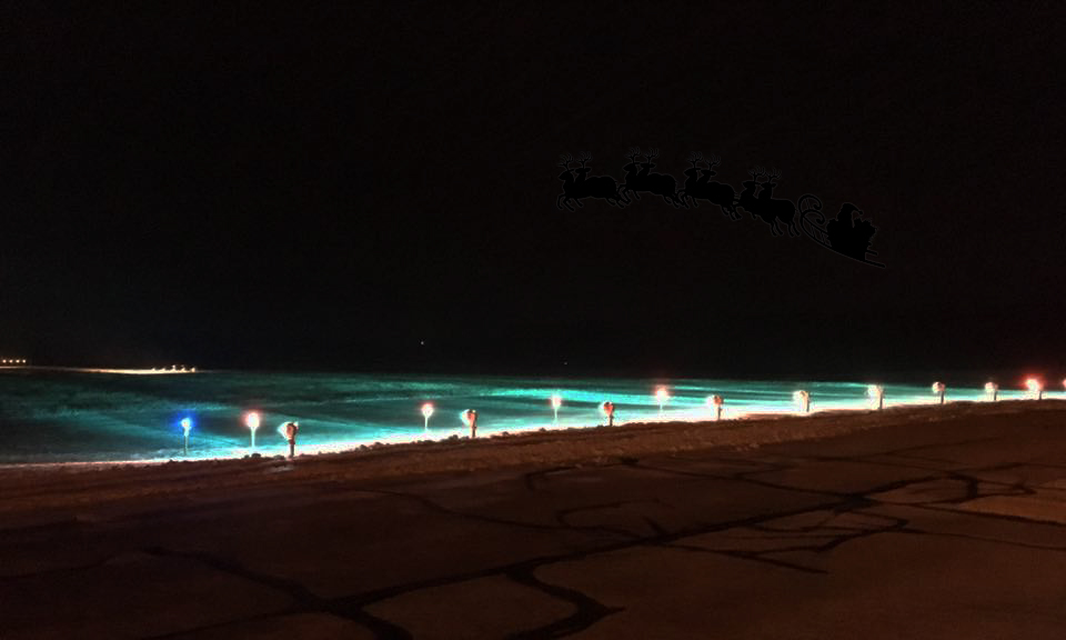 INDOTNortheast's tweet photo. Santa has made his way to the DeKalb County Airport! Look at him, shining in the sky -- on his way around the state, and the world! Merry Christmas to everyone, and to all a good night. #SantaStopsIN https://t.co/wqAyTzHJG9