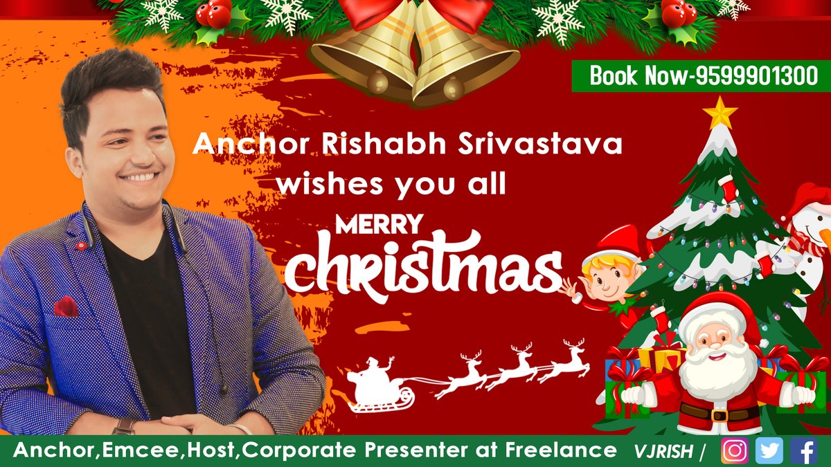VjRISH's tweet image. Anchor Rishabh Srivastava wishes you all the joy and happiness of Christmas.
#anchorrishabhsrivastava #anchorrishabh #anchor #vjrish #vj #host #emcee #christmas #wishes