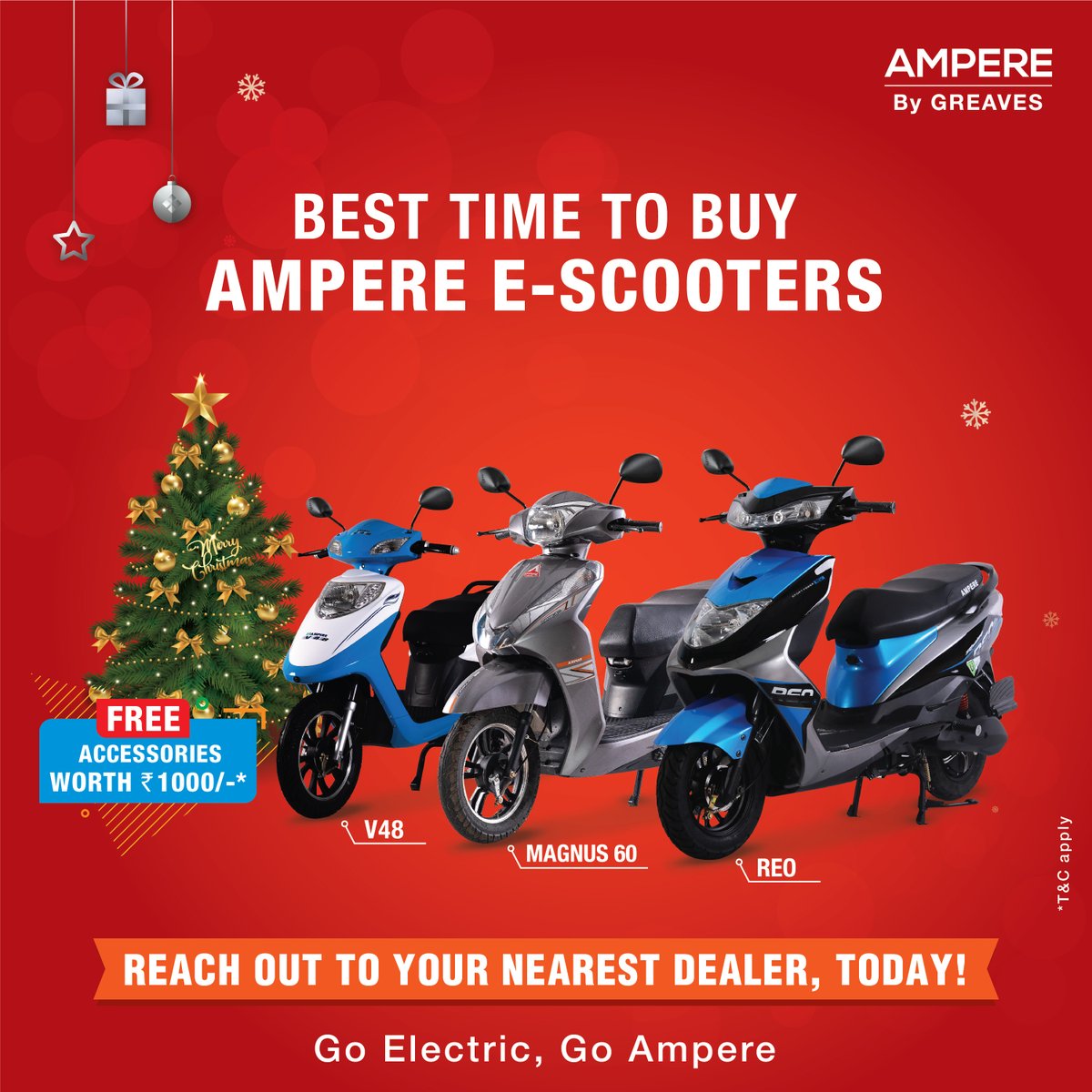 ampere_ev's tweet photo. Benefit from the December Delight offer from Ampere.

Buy the stylish Ampere Electric Scooters and get exciting offers*

Hurry now!!!
Offer valid till stock lasts
Also check out low EMI options

Go Electric, Go Ampere

*TnC Apply

#AmpereElectric #AmpUpYourLife #DecemberDelight https://t.co/QhGAfFbIfo