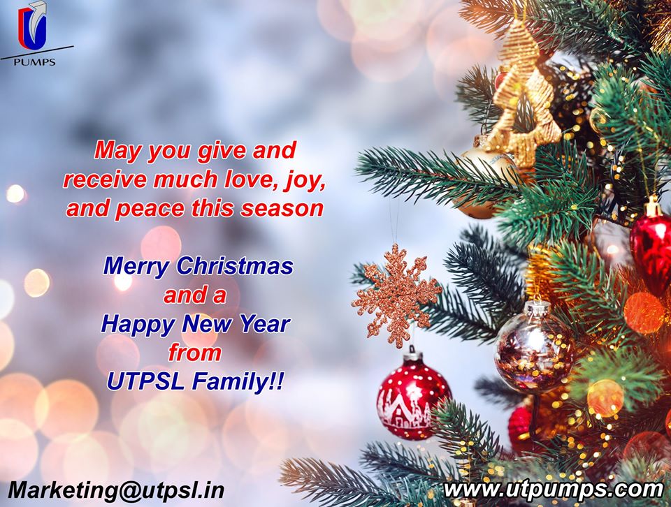utpumps's tweet photo. UT Pumps and Systems Pvt Ltd wishes everyone a #MerryChrismas and a very #HAPPYNEWYEAR2020 #HappyNewYear #MerryXmas #utpumps #UTPSL https://t.co/EBB2YU6MzT
