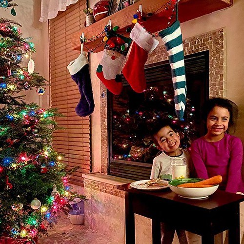 brownmansal's tweet photo. The kids posing with the milk, cookies, and carrots for Santa and his reindeer. A steak and beer would have also been acceptable. Just sayin’. https://t.co/Ew5P5vyO3f https://t.co/pqOtM04aM4