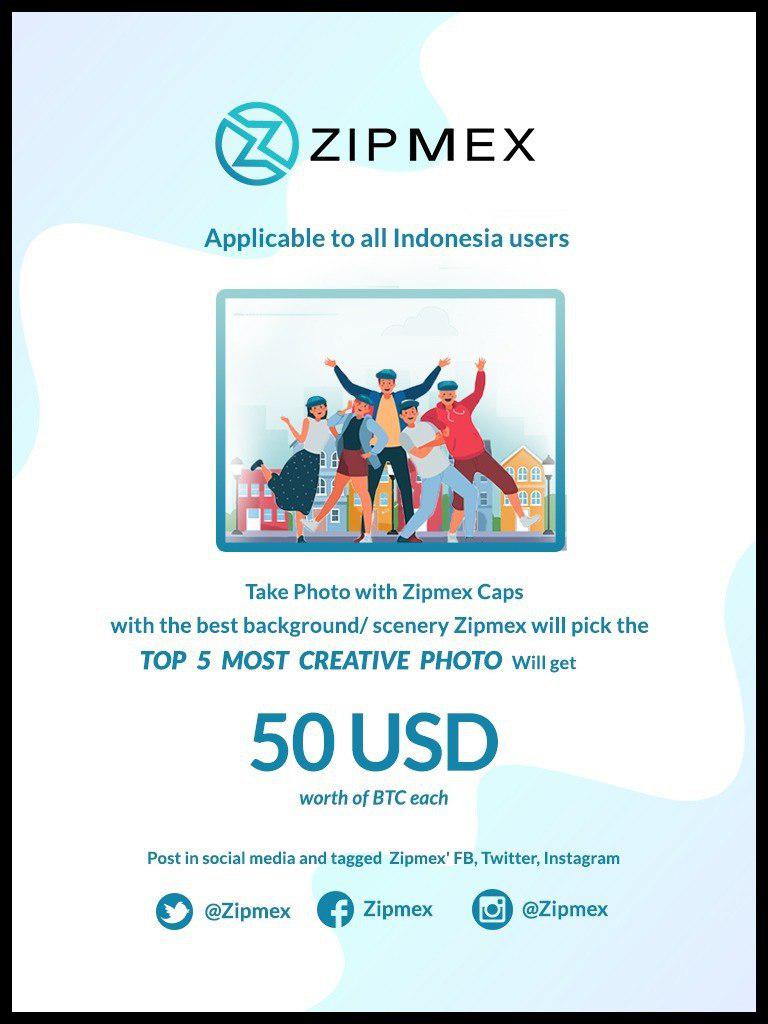 zipmexindonesia's tweet photo. halo semua apa kabar ? buat kamu yang mempunyai topi zipmex yuk ikutan kontes foto dengan topi zipmex! ada hadiahnya loh lumayan untuk 5 orang sebesar 50$ , caranya post foto kamu di sosmed dan tag kita kemudian gunakan hastag #zipmexcap , ajak temen kamu ya! kami tunggu :) https://t.co/aOHkLHYkQ9