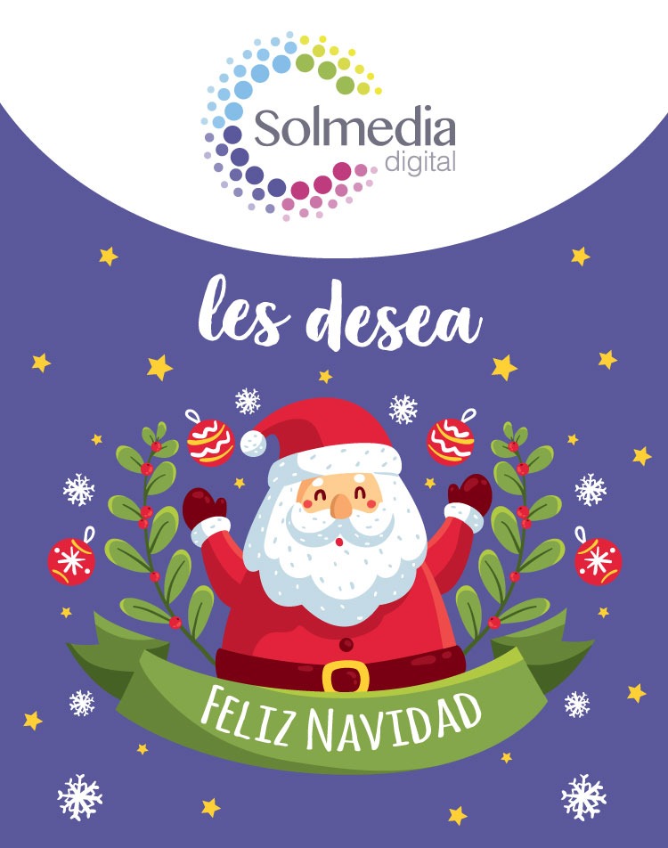 SolmediaDigital's tweet photo. Todo el equipo de @SolmediaDigital desea brindarles un fraternal saludo de #FelizNavidad.

Que estas fechas estén llenas de #felicidad, #amor, #prosperidad y #paz para todos ustedes y sus familias.

#SolmediaDigital
"Llevamos tú empresa a la era digital" https://t.co/p9zKcd9FMb