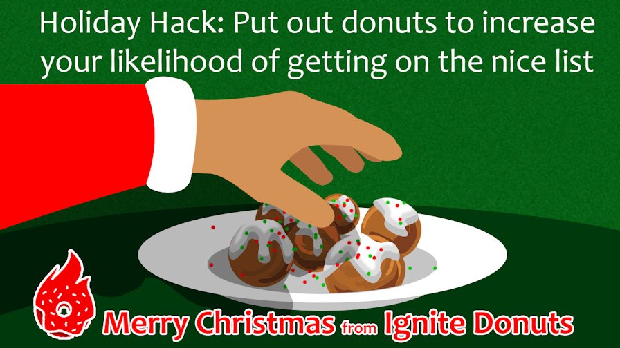 IgniteDonuts's tweet photo. Santa asked for donuts instead of cookies on his list this year. He has been on the nice list all year! Merry Christmas!
#merrychristmas #ignitedonuts #CMU #donuts https://t.co/nJHyiXhsFm