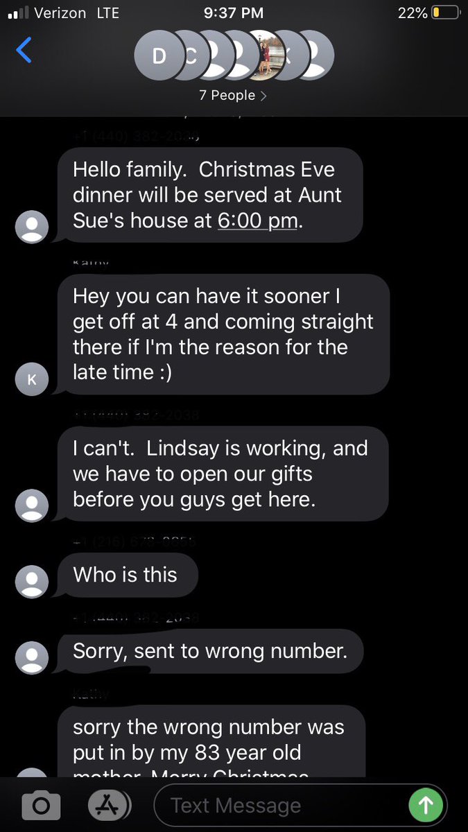ChrisGilyon's tweet photo. My grandma accidentally added the wrong person to our Christmas Eve group chat. She asked for pictures of all of us so I made sure to send her my most recent. Hope Sunshine and everyone else has a happy holiday season! https://t.co/xaw8keh9gZ