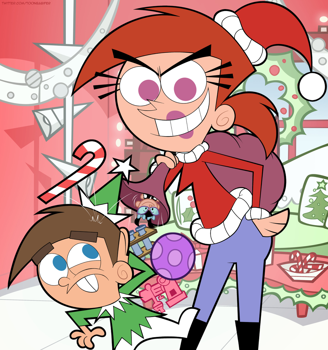 X-Mas Timmy and Vicky #diaper #fairly_oddparents #vicky #timmy_turner https...