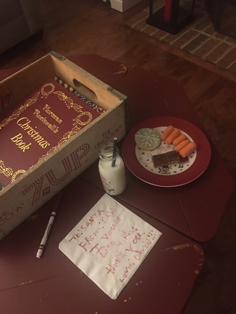 drmiser's tweet image. A favorite tradition is on Christmas Eve leaving a note, milk and cookies for Santa and carrots for his reindeer.  Amazing how quickly they are gone when the writers go to bed. 🤣