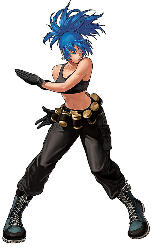 LEONA HEIDERN - "The Silent Soldier"Age: 18Country: ???Team: Ikari TeamOrigins: KOF '96an orphan with a sordid past who was adopted by heidern. she keeps to herself for the most part, and has trouble expressing her emotions. she rarely talks to anyone outside of Ikari Team.