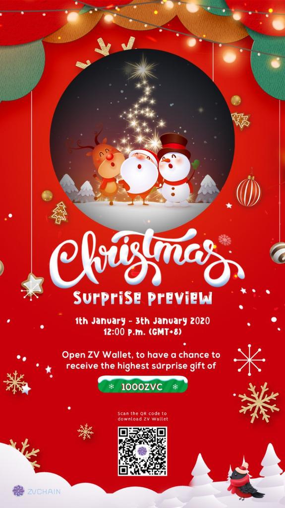 zv_chain's tweet photo. ❄️ ZVChain ㊗️ Merry Christmas to everyone ❄️ 

🎄ᎷᎬ ٗ Ꭱ͙ᎡᎽ🎅 C ᎻᏒᎥ ٗᏚᎢ͙ᎷᎪᏚ🎄 

Daily gift at 12:00 noon (GMT+8) from January 1st to January 3rd

Win up to 1000 ZVC by downloading and login ZV Wallet everyday for a surprise gift participation at 12 noon🥳🥳

#zvchain https://t.co/CkcViYoTzD
