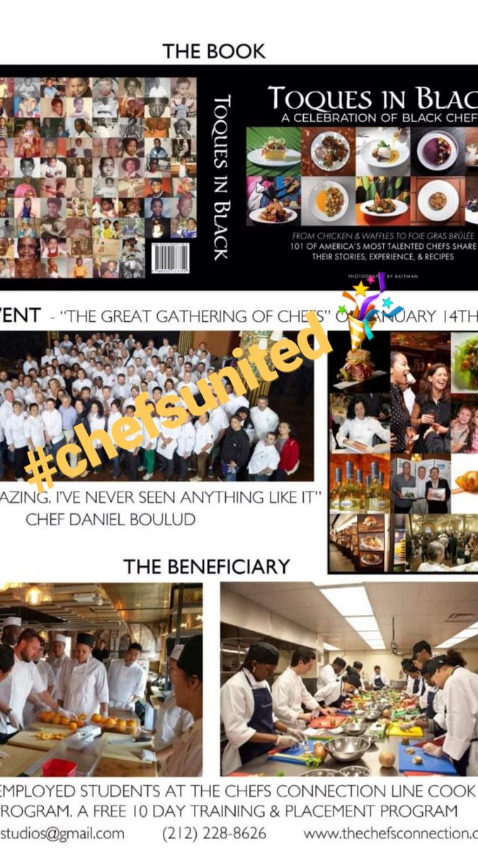 ChefIrie's tweet image. Proud to be 1 of 101 BLACK CHEFS celebrated in this book.. 
&apos;Toques in Black&apos;. I chose to open my copy amongst friends After looking at it unopened for a few days. Purchase your copy now at thechefsconnection.com. Thank you #AllanBattmanstudios #Toquesinblack #thechefsconnection
