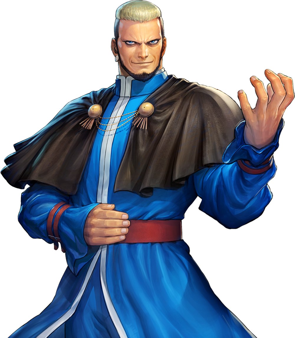 GOENITZ - "Goenitz of the Wildly-Blowing Wind"Age: 41Country: ???Team: N/AOrigins: KOF '96one of the four heavenly kings of orochi, and the final boss of kof '96. goenitz has a hand in a lot of the events that occurred prior to '96. he leads the hakkesshu.