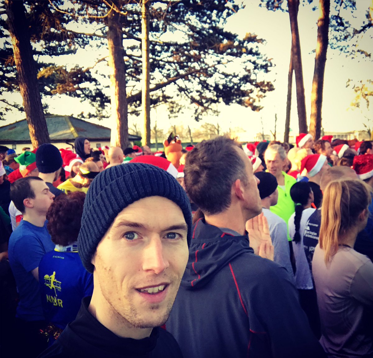 iangossfit's tweet photo. A Sea of Santa’s @norwichparkrun Thanks to all the Xmas day Marshall’s 👏🏻nice to see some @GoodGymNorwich folk out and about 🎄 https://t.co/vll6Ip9L2m