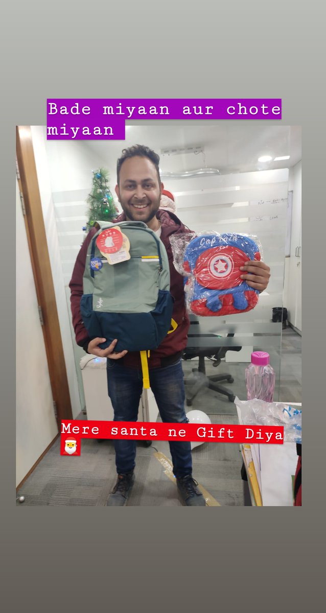 RjPuneet's tweet photo. Merry Christmas ๐
& Thank You so much to my secret Santa for Beautiful Gifts !!
@RAFATLUCKNOW
@bigfmindia @bigfmindia @AseemKrishan @AugustMohan @kvineet @shailesh1
#Festival #MerryChristmas2019 #OfficeSecretSanta ๐
๐
๐
๐๐ https://t.co/MkhApKCUrk