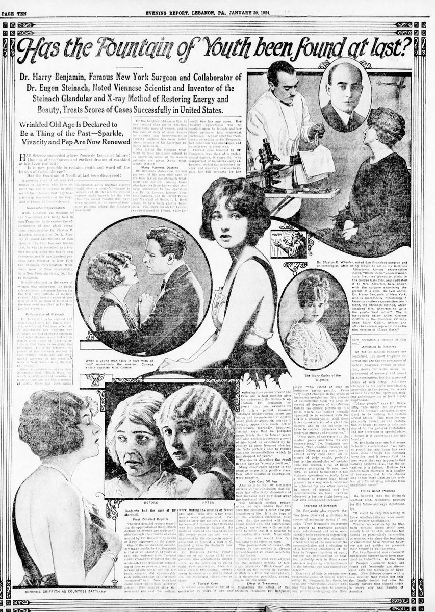 Harry Benjamin's quackery of the 1920s!