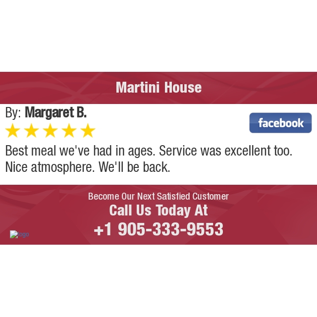 5 Star: Margaret B. "Best meal we've had in ages. Service was excellent too. Nice atmosphere. We'll be back." bit.ly/2CTi7mb
