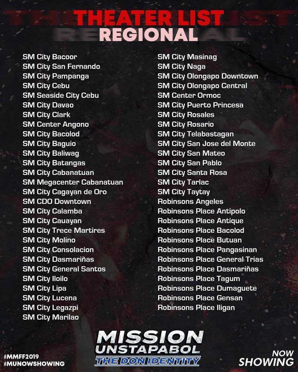 ‼️‼️ MISSION UNSTAPABOL: THE DON IDENTITY SHOWING NA DIN STARTING TODAY ‼️‼️ 

Kung may oras kayo please do watch #MMFF2019 movies! Suportahan natin lahat para masaya. 😊