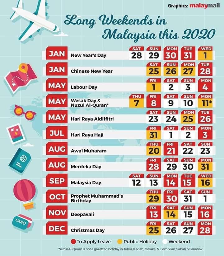 Malaysia Long Weekend 2019 There Are 14 National Holidays And 12 Long
