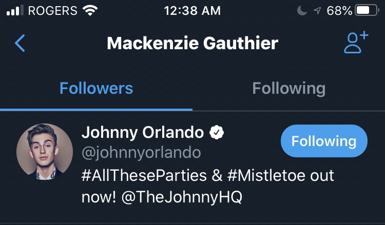 wdwxweasley's tweet photo. when johnny orlando follows you on twitter 😭💗 https://t.co/jkRGhnYD7g