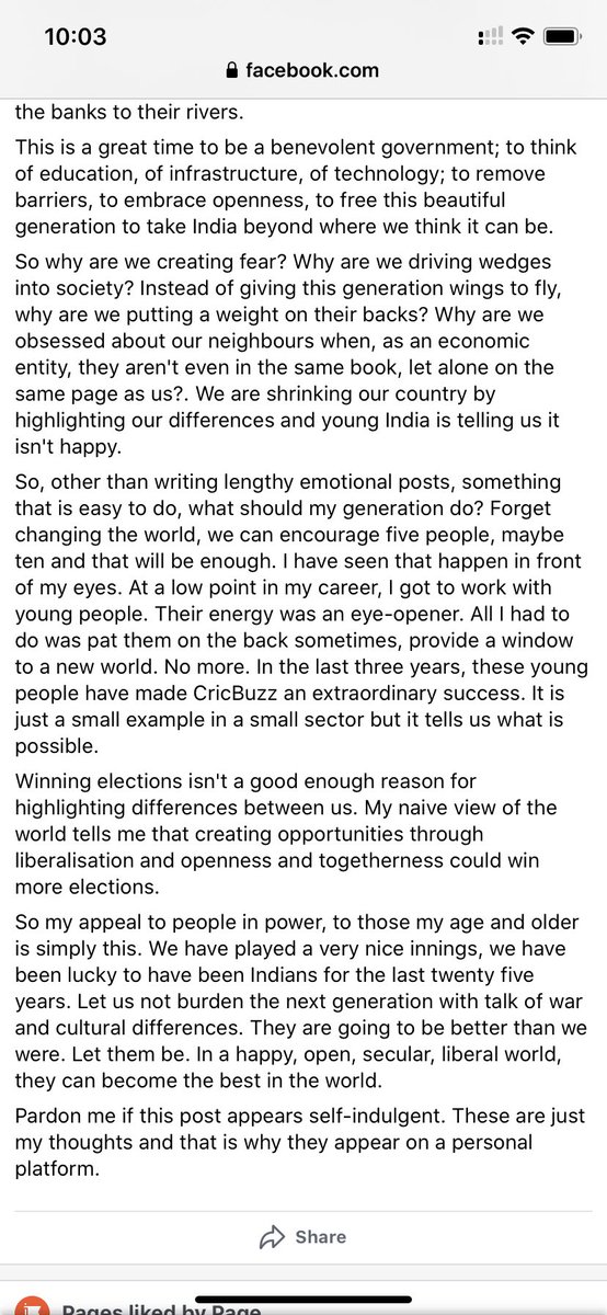 ajni98's tweet photo. Fantastically written !! Cannot agree more @bhogleharsha !! Must read for @narendramodi @AmitShah @RahulGandhi @sardesairajdeep https://t.co/zRZq9xLD3G
