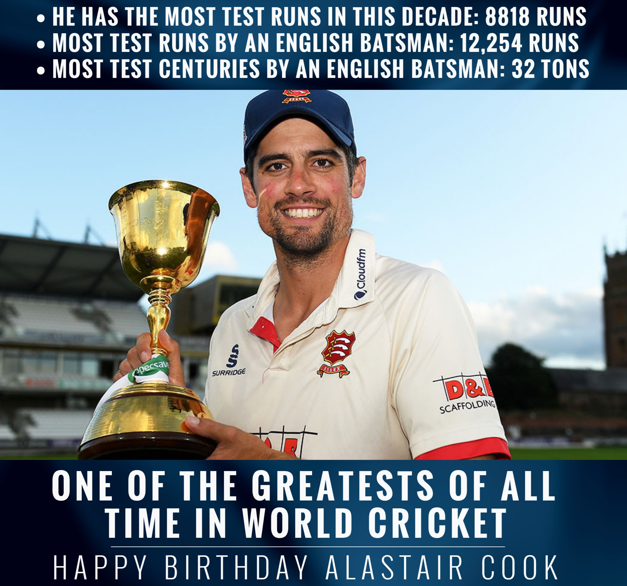 Sir Alastair Cook turns 35 today. Join us in wishing him a very happy birthday. 