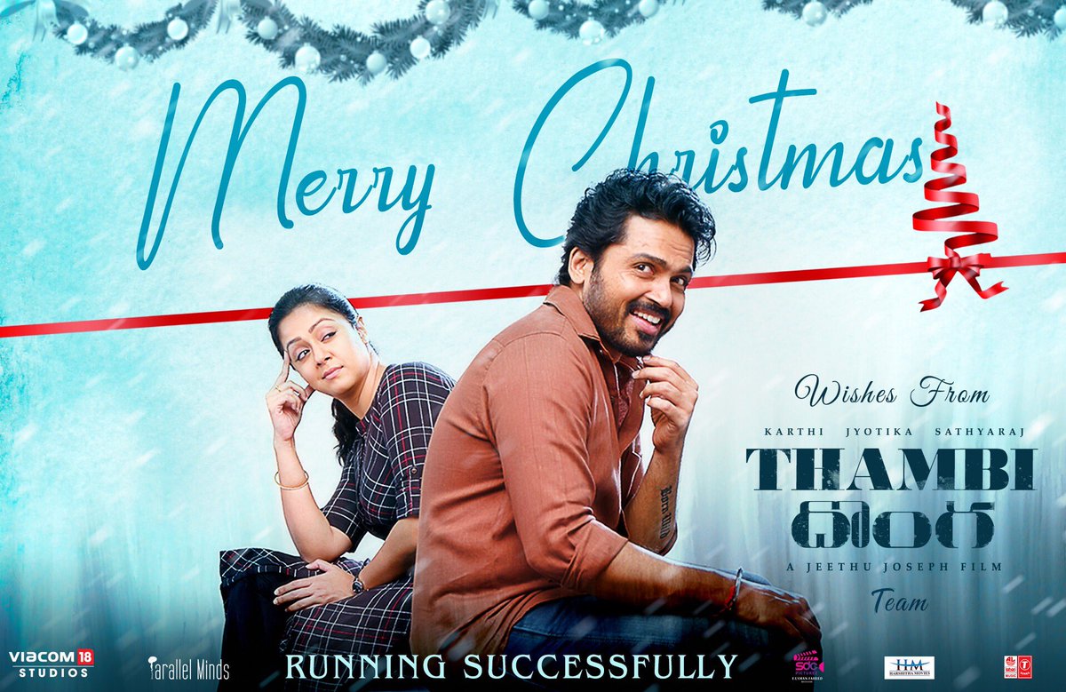 For this Christmas, go watch #Thambi with your family and spend some quality time together! Wishing you all a very #MerryChristmasEve 😊 #HappyChristmas #ChristmasWishes