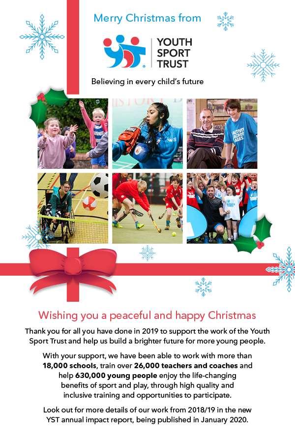 YouthSportTrust's tweet image. From everyone at the Youth Sport Trust - we wish you a very Merry Christmas and a Happy &amp;amp; Healthy New Year 🎄 ☃️ #YSTmas