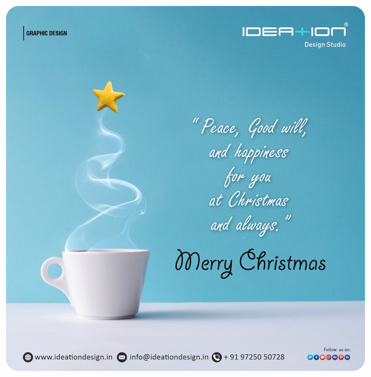 ideationds's tweet photo. On behalf of Ideation Design Studio and team, we wish you a Merry Christmas and prosperous New Year 2020!

#BrandCommunication #LogoDesign #BrandIdentity #Graphics #CorporateVideoPresentation #Catalogue  #CreativeAgency #Brochure #merrychristmas #christmas #christmasvibe https://t.co/sF9Jf5PIMX
