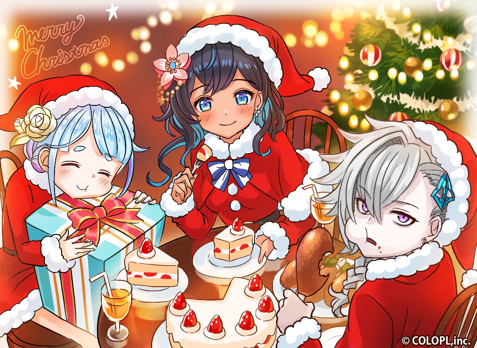 公式 白猫プロジェクト New World S クリスマスイベント ほわいとホラーホテル 呪われし紅玉と翡翠剣 は楽しんでいただけてますか 運営チームからクリスマスイラストをいただいたにゃ ฅ W ฅ クリスマスパーティはいかがですか と誘ってくれて