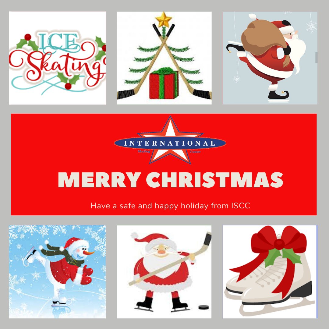 Have a safe and happy holiday from #ISCCskate.  Although we are closed for the holiday, you can still check out our sessions for Holiday week at ISCCskate.com and register for January programs at ChampionsIceManagement.com  #MerryChristmas