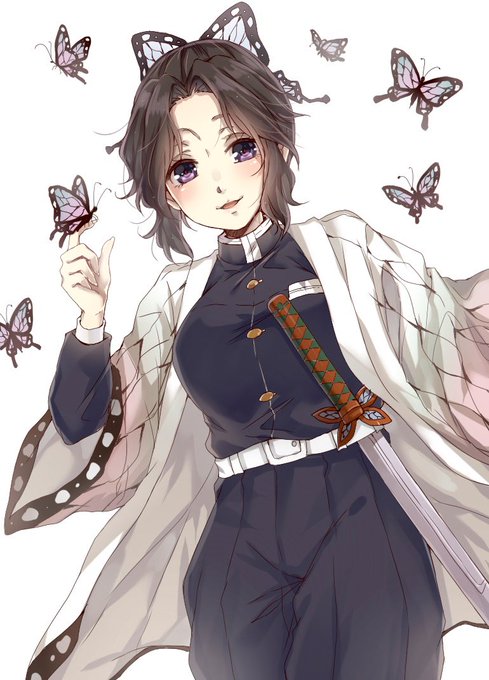 やますた。さんがTwitterに投稿した胡蝶しのぶ(鬼滅の刃)のイラスト。