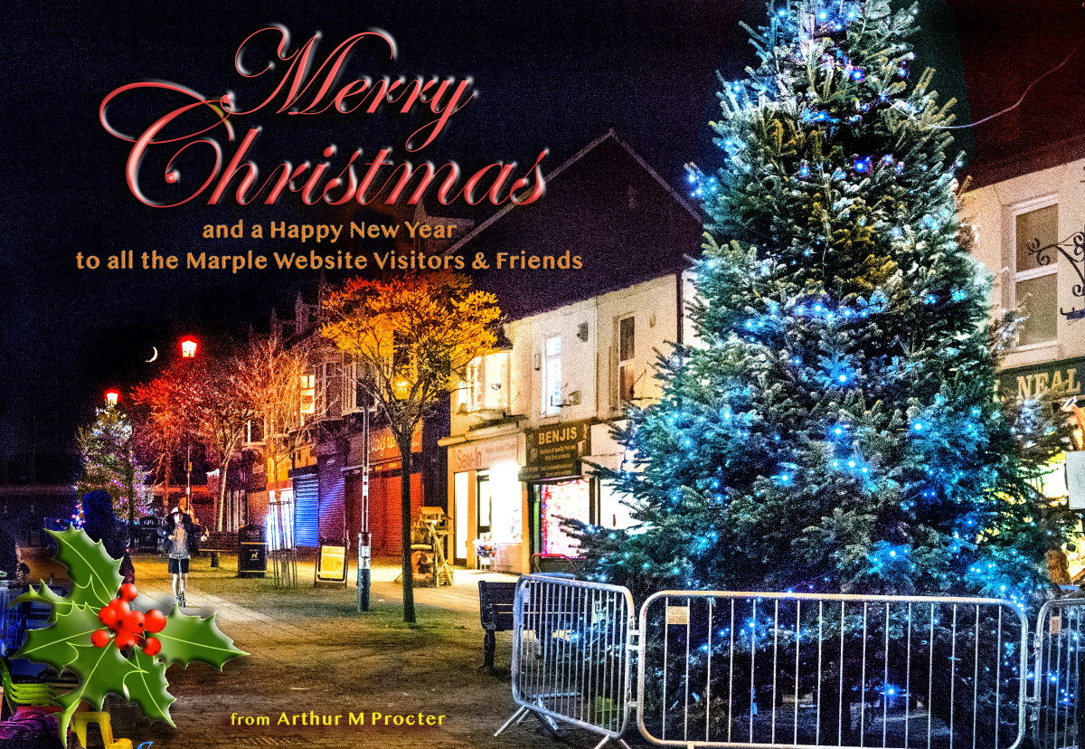 marplewebsite's tweet photo. Merry #ChristmasDay #Marple #MarpleBridge #HighLane #Compstall #Strines #Mellor #HawkGreen from @marplewebsite Thank you @artair46 for the card! https://t.co/iU9I0rwzMk https://t.co/gQKaMTHRp7