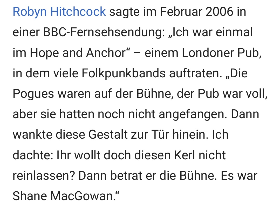 Die tragischen Helden des Rock\n\Roll...

Happy Birthday Shane MacGowan 