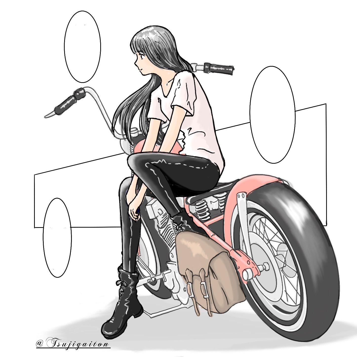 Lc Lastchapter ハーレー女子 今回はマンガチックに描いてみた イラスト バイクイラスト お絵かき ハーレーダビッドソン T Co Kuiqabsho4 Twitter