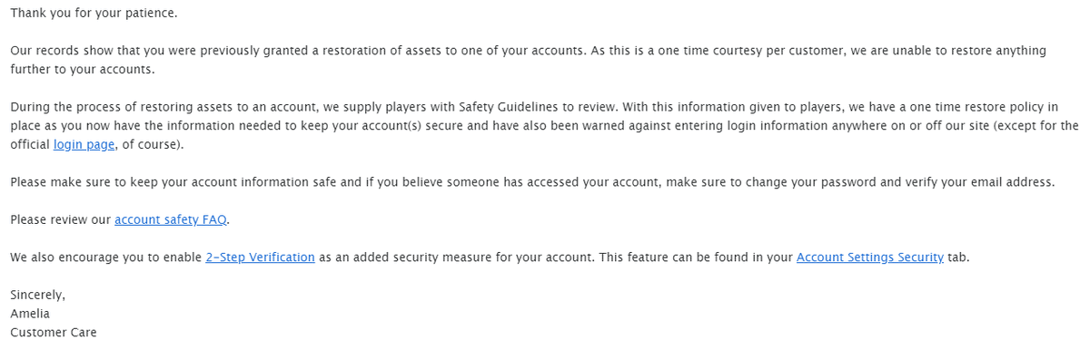 Valkrius On Twitter I Recently Lost 300k Lims In Value From A Hacker I Have Every Single Option For Security Activated But Because Of Having Gotten One Free Courtesy Restore I Am - roblox unable to activate 2 step verification