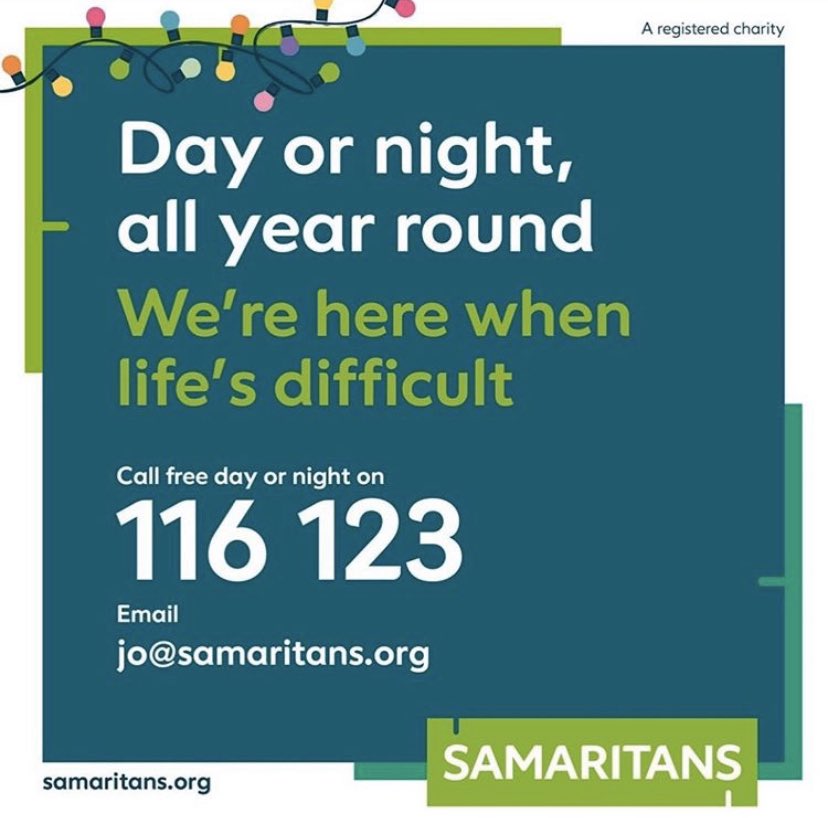 FrameworksHS's tweet image. The festive season can sometimes be a difficult time,the Samaritans are on hand for support. You are not alone.