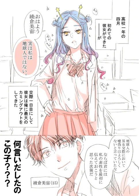 初めて付き合った彼女が宇宙人だった話?1/4
#創作漫画 